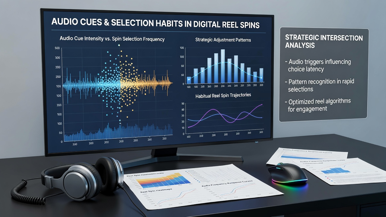 Split-screen view of portable device showing reel spin audio controls alongside strategic card variant interface with selection metrics