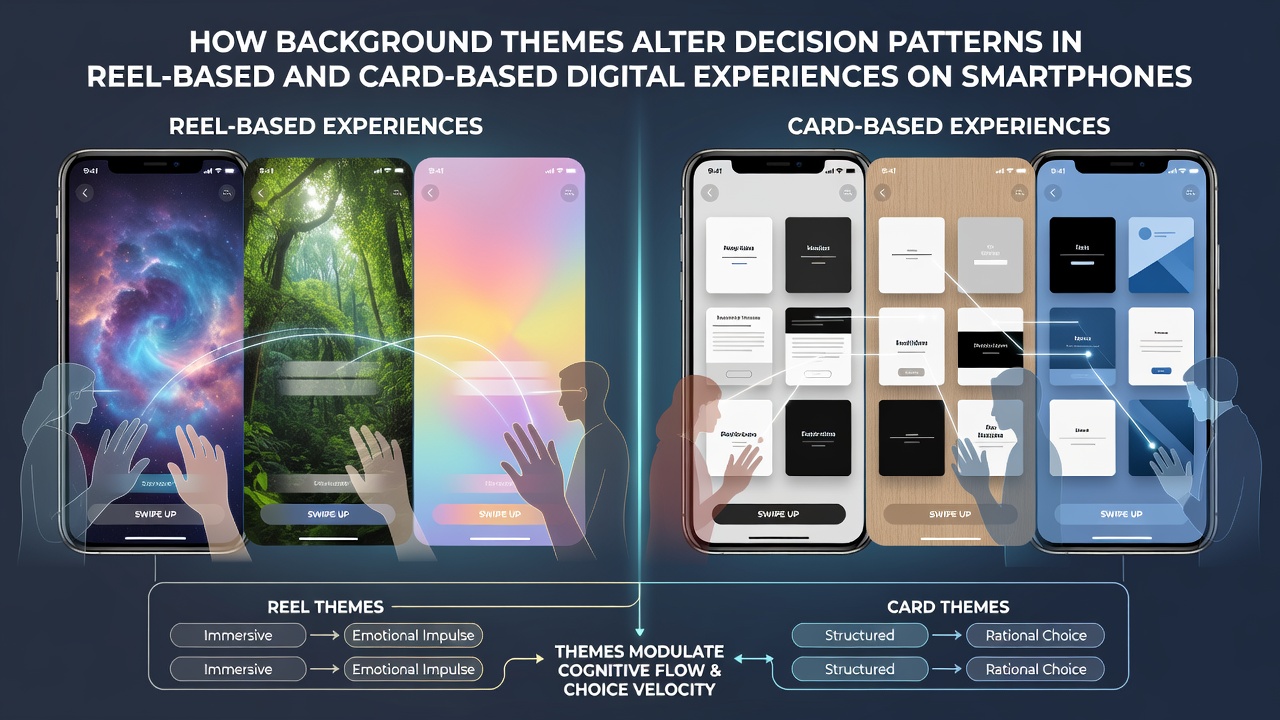 How Background Themes Alter Decision Patterns in Reel-Based and Card-Based Digital Experiences on Smartphones