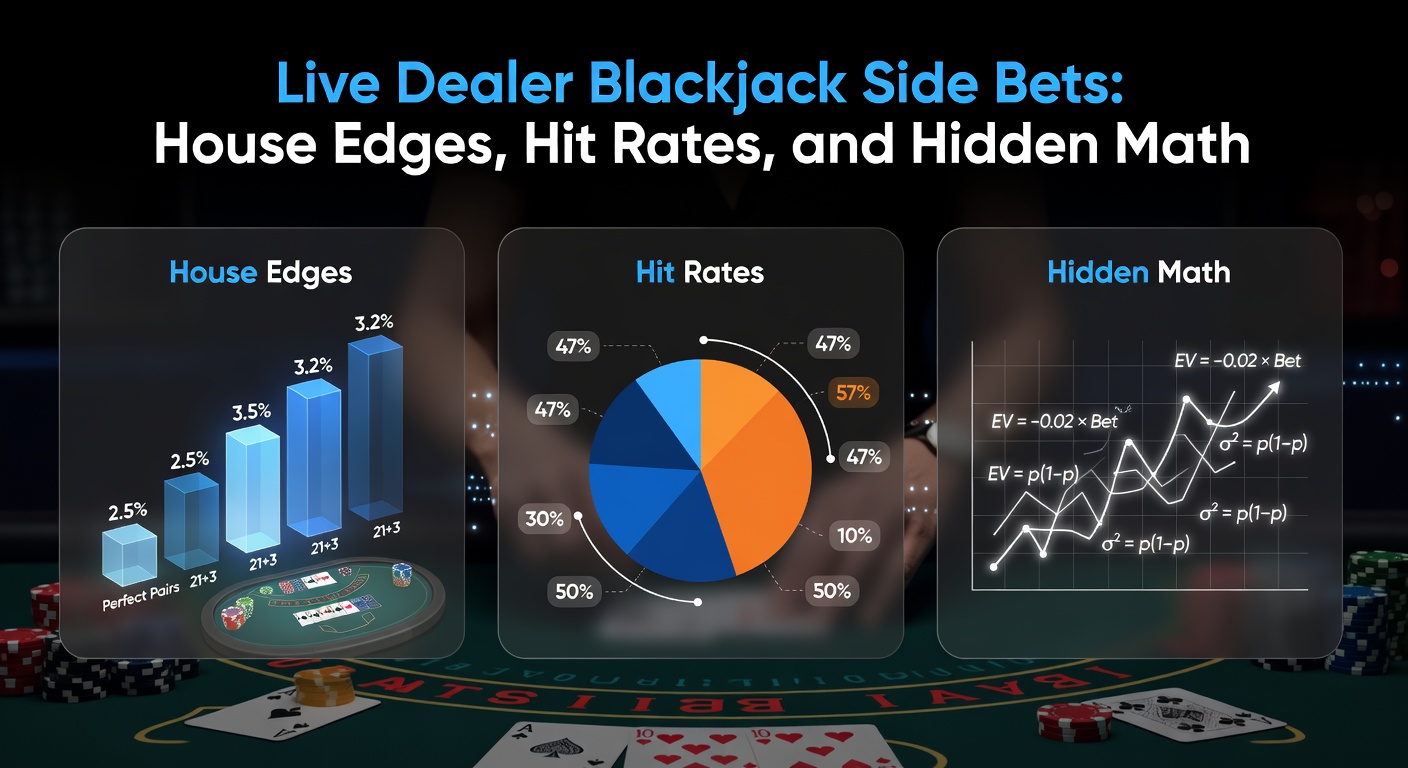 Live dealer blackjack table with side bet options displayed on screen, showing Perfect Pairs and 21+3 bets active during a hand